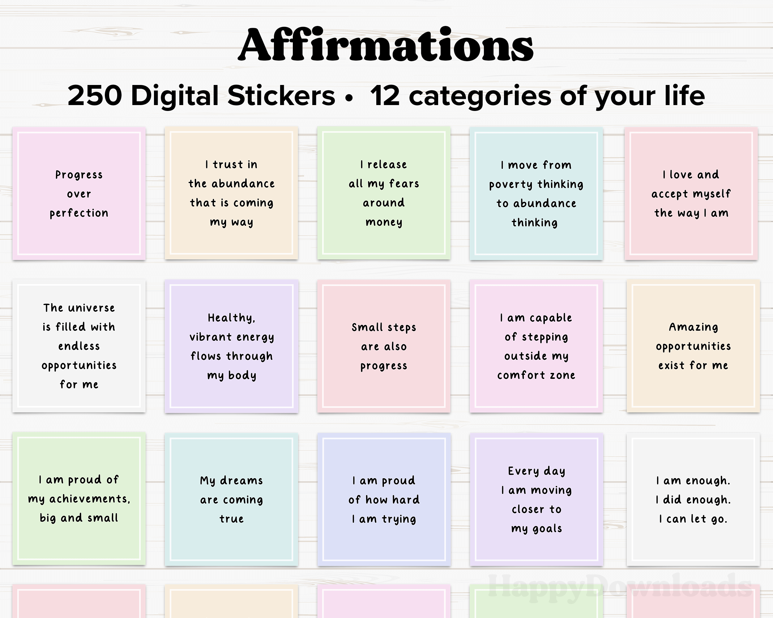 Affirmations Digital Stickers