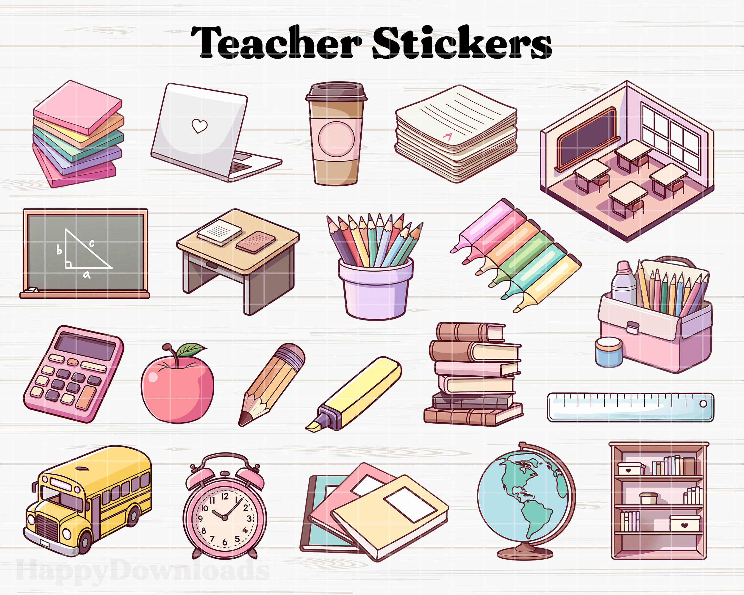 Teacher Digital Stickers